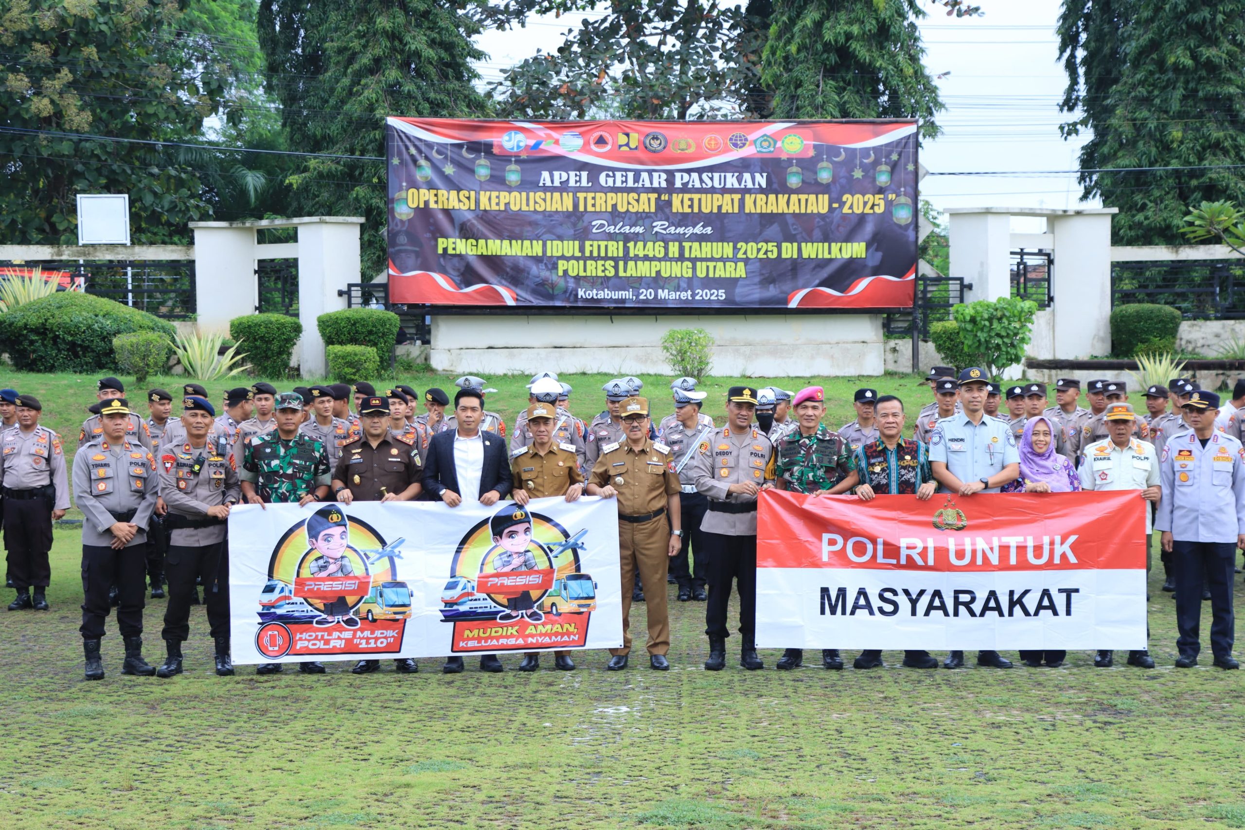 Polres Lampung Utara Laksanakan Apel Gelar Pasukan Ops Ketupat 2025, 