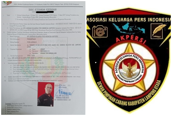 Resmi terdaftar Kesbangpol, AKPERSI DPC Lampung Utara