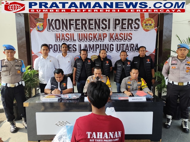 Tim gabungan Tekab 308 Persisi Sat Reskrim Polres Lampung Utara di back up Tekab 308 Persisi Polda Lampung mengungkap kasus pencurian disertai pemerkosaan dan pembunuhan.