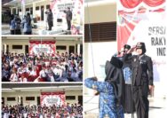 Upacara berlangsung di Lapangan SLB Negeri PKK Lampung mulai pukul 07.30 WIB. Sebanyak 20 polwan hadir, terdiri atas 10 Polwan Humas Polda Lampung.