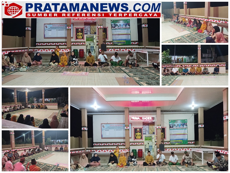 Suasana religius terasa khidmat di Aula Kantor Desa Sri Agung, Sungkai Jaya, Lampung Utara, Kamis malam Jumat (25/9/2025).