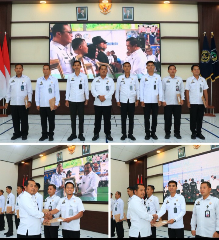 Delapan Pegawai Lapas Banyuwangi Terima Penghargaan Anugraha Wira Wibawa Dharmesti Pratama dari Menteri Imipas
