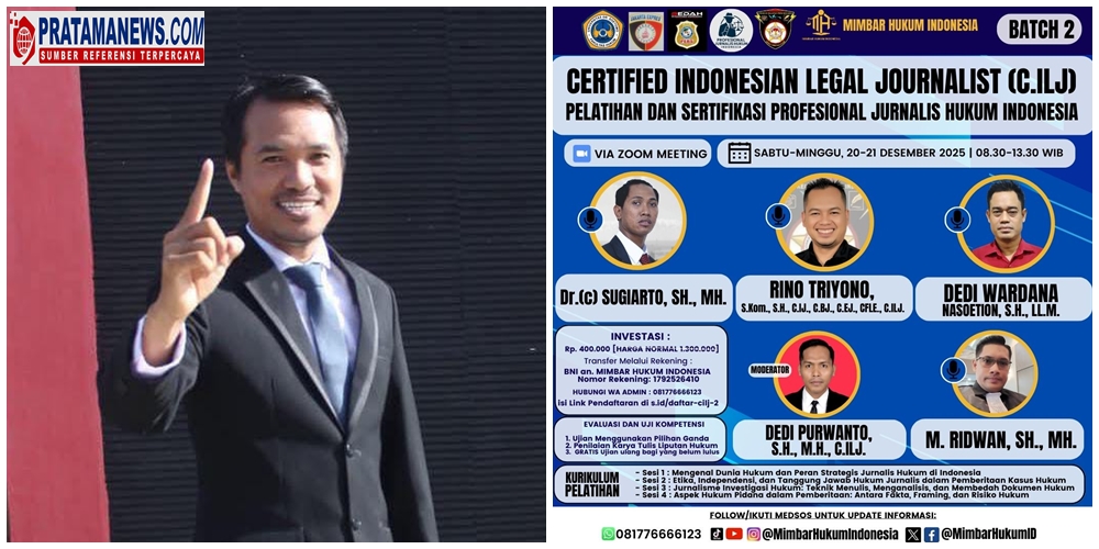 Antisipasi Risiko Hukum Pemberitaan, Mimbar Hukum Indonesia Gelar Sertifikasi Jurnalis Hukum C.ILJ Batch 2