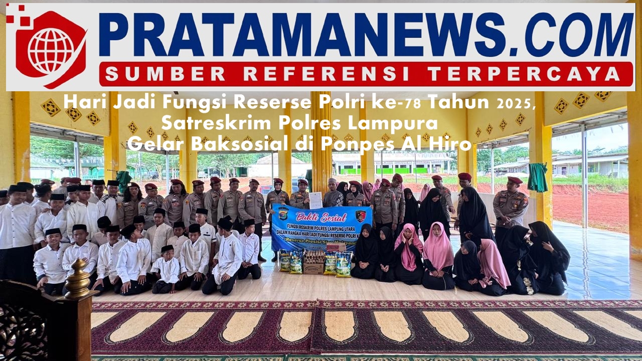 Polres Lampung Utara melaksanakan kegiatan Bakti Sosial di Pondok Pesantren Tahfidz Al-Qur’an Al Hiro, Kotabumi, Kamis (11/12/25).