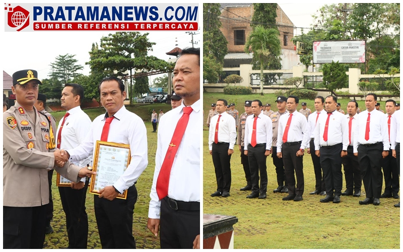 Foto: Kapolres Lampung Utara Beri Penghargaan kepada 17 Personel