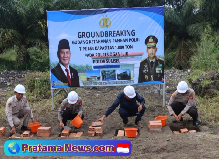 Ground Breaking Gudang Ketahanan Pangan Polri di Polres Ogan Ilir, Wujud Dukungan Polri Menuju Swasembada Pangan Nasional