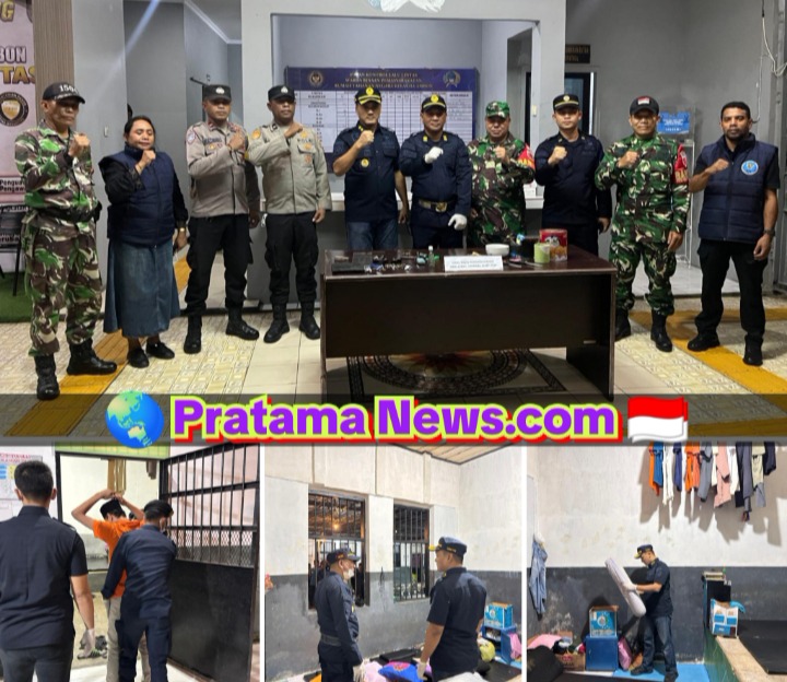 Rutan Ambon Bersama TNI/Polri Gelar Razia Insidentil, Tes Urine 30 Warga Binaan Negatif Narkoba