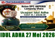 Foto: Ketua DPC AKPERSI Lampung Utara, Sampaikan Ucapan Idul Adha 1447 H: Teguhkan Keikhlasan dan Semangat Berbagi