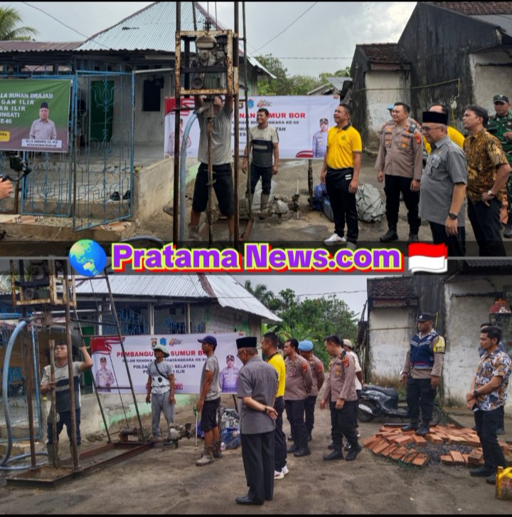 Hari Bhayangkara ke-80, Polres Ogan Ilir Bangun Sumur Bor untuk Warga Desa Permata Barunya