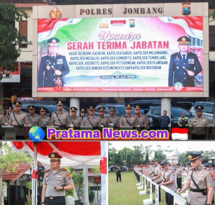 Kapolres Jombang Pimpin Sertijab Kasat Reskrim dan Sejumlah Kapolsek Jajaran