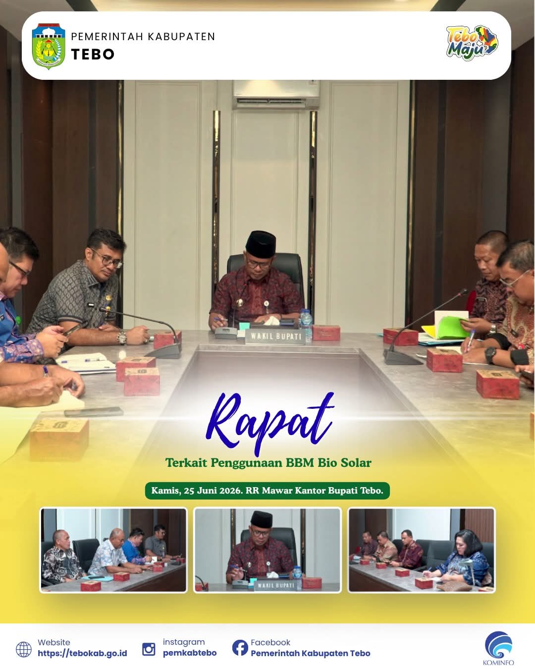 Wabup Nazar Efendi Rakor Distribusi Solar, Pastikan Pasokan Tepat Sasaran di Tebo