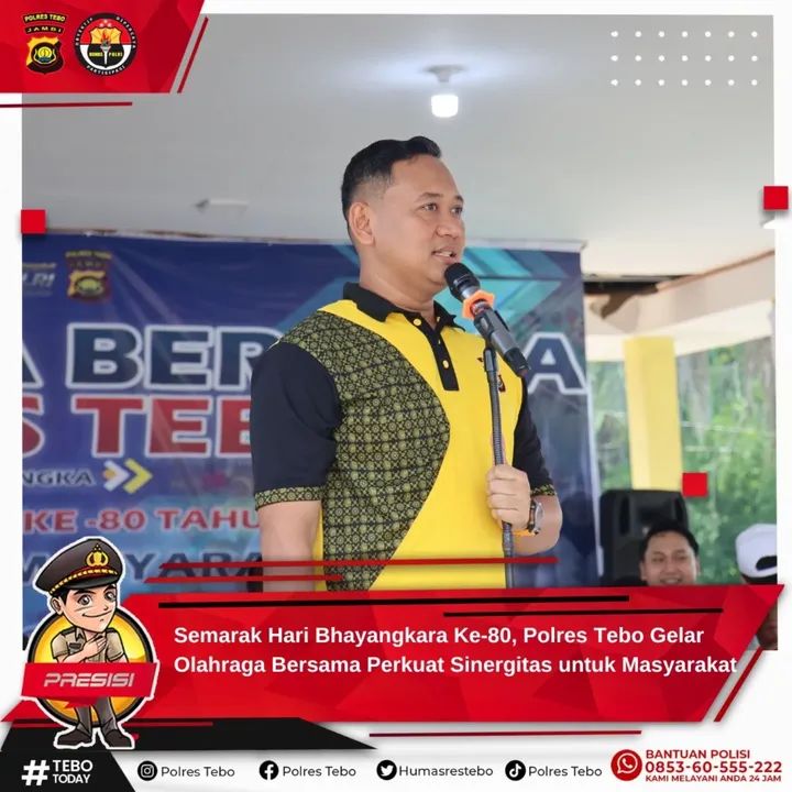 Semarak Hari Bhayangkara Ke-80, Polres Tebo Gelar Olahraga Bersama Perkuat Sinergitas untuk Masyarakat