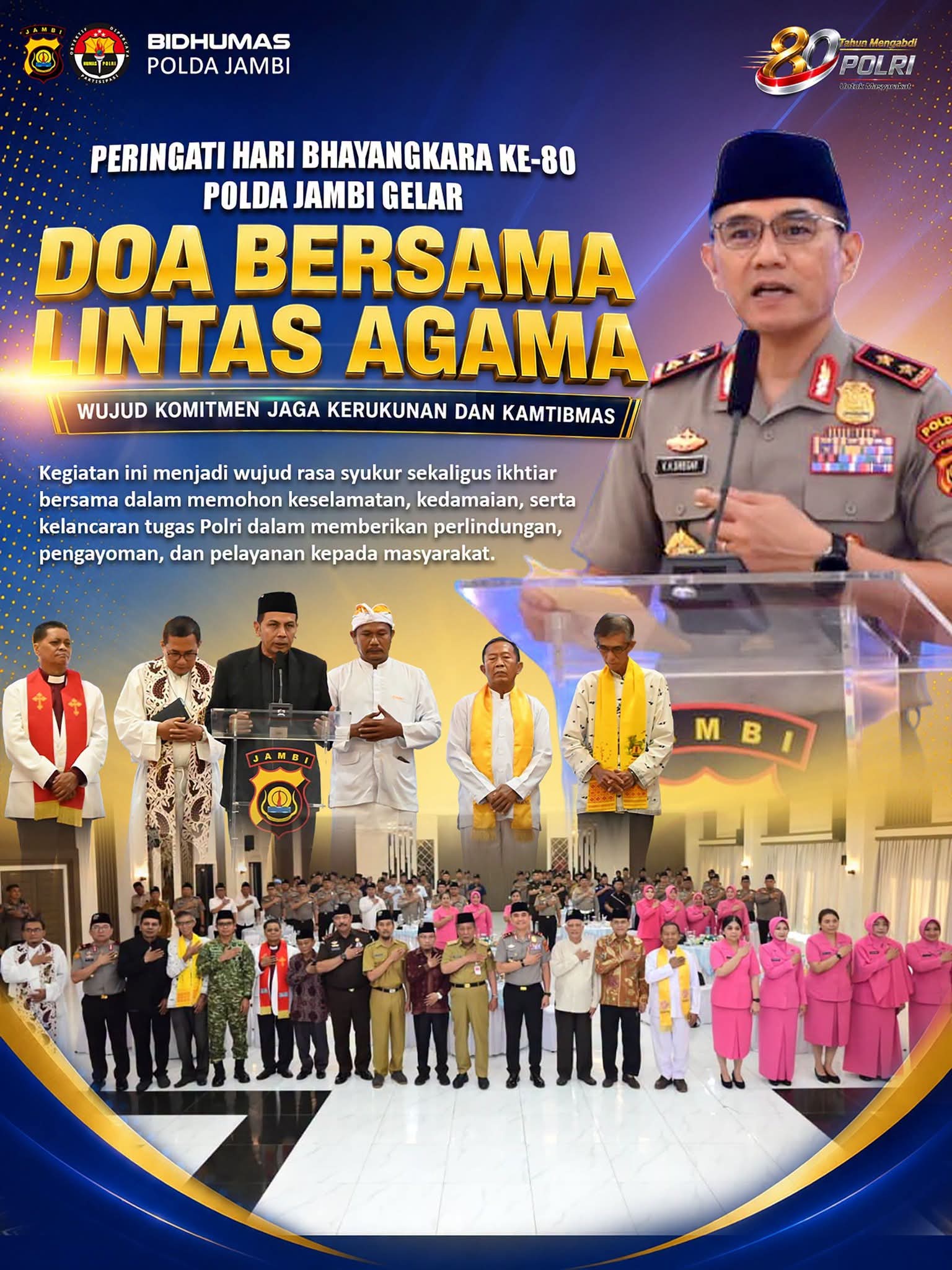 Sambut HUT Bhayangkara Ke-80, Polda Jambi Gelar Doa Lintas Agama: Keberagaman Adalah Kekuatan