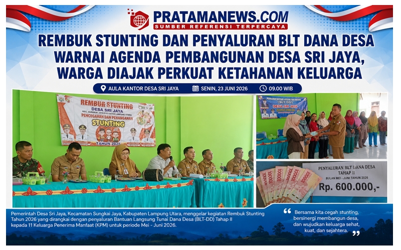 Rembuk Stunting dan Penyaluran BLT Dana Desa Warnai Agenda Pembangunan Desa Sri Jaya, Warga Diajak Perkuat Ketahanan Keluarga