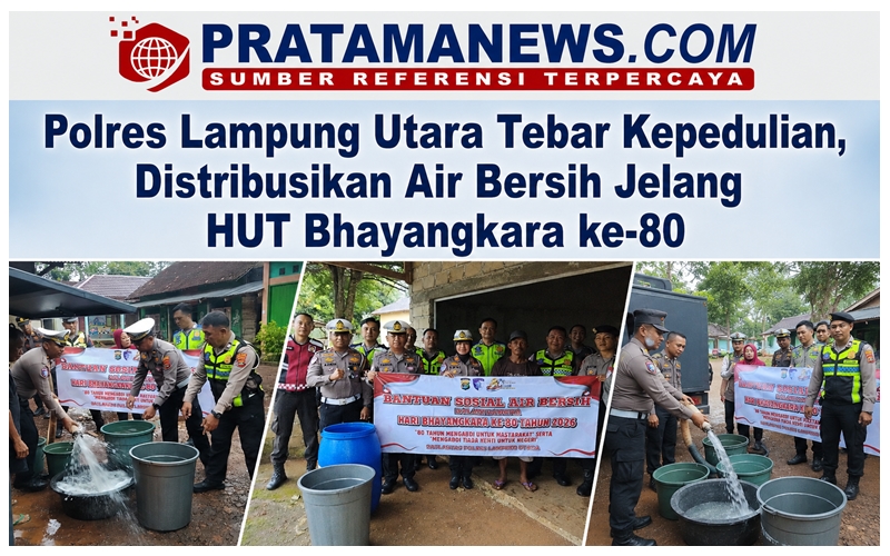 Polres Lampung Utara Tebar Kepedulian, Distribusikan Air Bersih Jelang HUT Bhayangkara ke-80