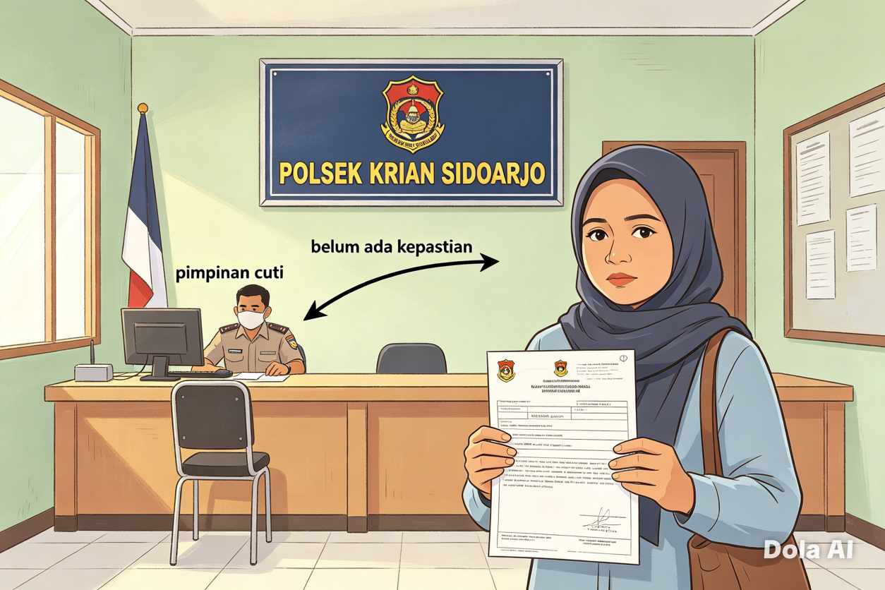 Pelayanan Mandek di Polsek Krian Dipertanyakan, Pelapor Kecewa Belum Ada Kepastian Hukum
