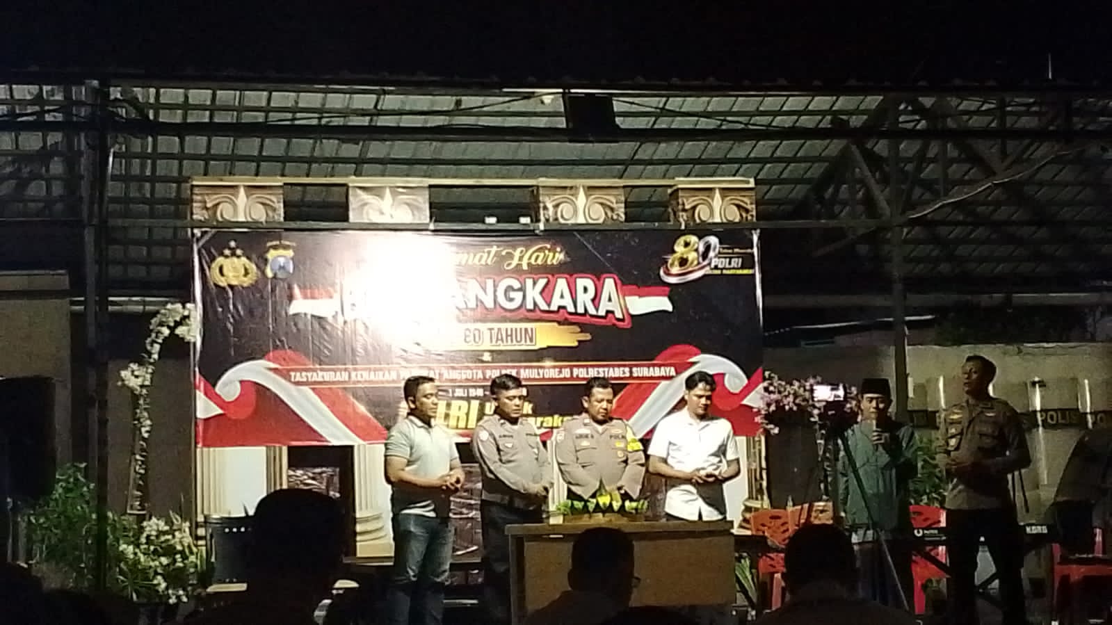 MERIAH DAN PENUH KEAKRABAN, POLSEK MULYOREJO RAYAKAN HUT BHAYANGKARA KE-80 BERSAMA FORKOPIMCAM, ORMAS, DAN PERGURUAN SILAT