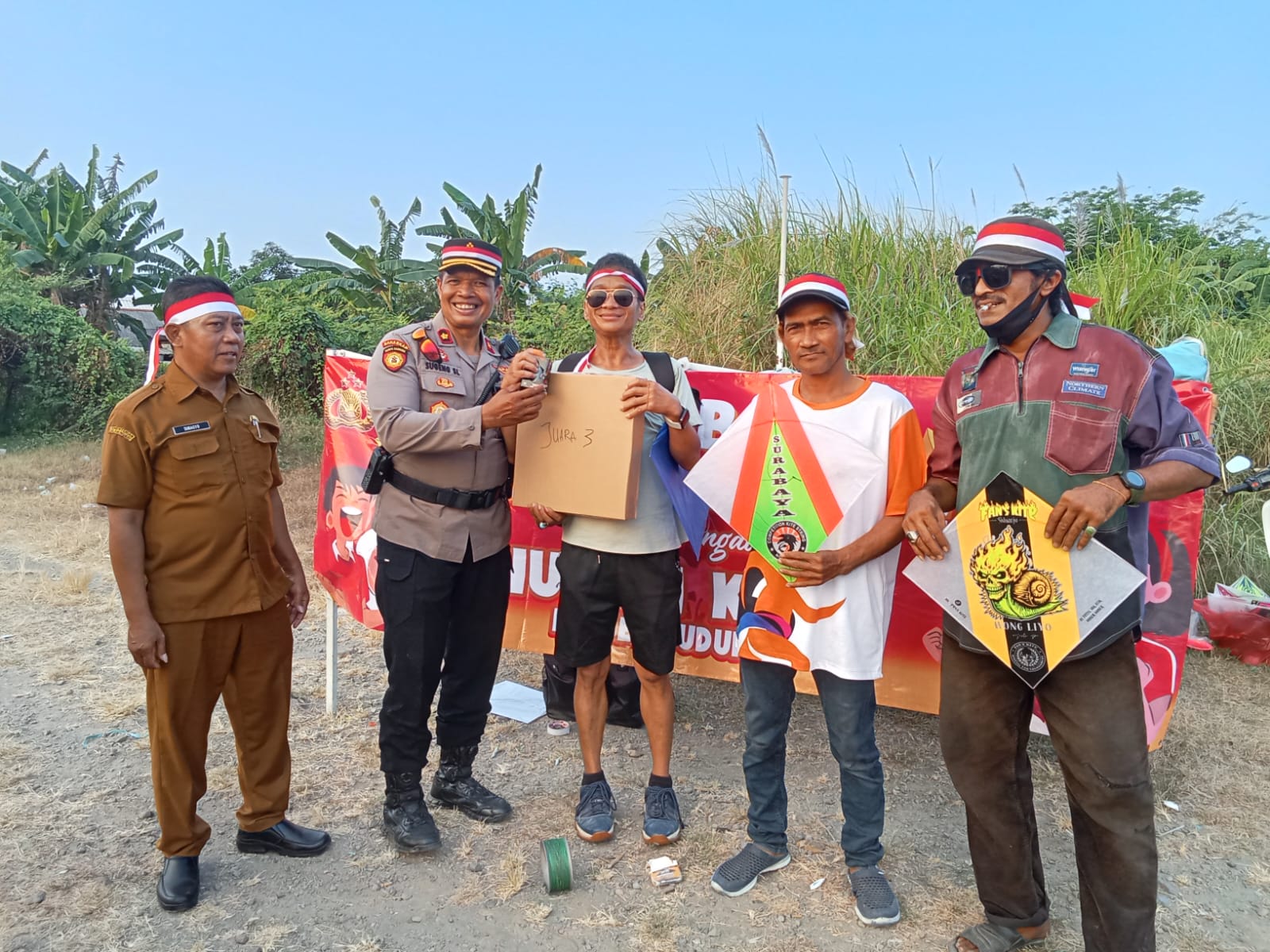 Semarak HUT RI Ke-81, Polsek Buduran Bersama Pemdes Sidokerto Gelar Lomba Layang-Layang