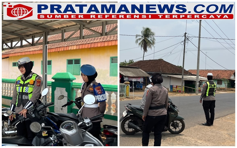 Pastikan Keamanan Saat Sholat Jumat, Polwan Polres Lampung Utara Lakukan Pengamanan Masjid